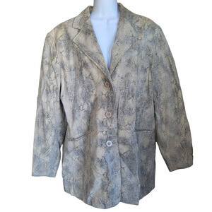 Vintage, Classic 80s Leather Snakeskin Print Women's Jacket Size 1X